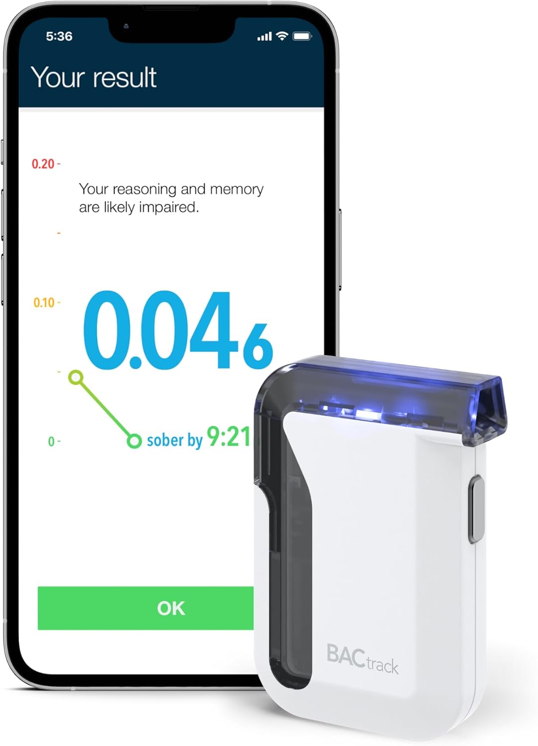 BACtrack Mobile Smartphone Breathalyzer | Professional-Grade Accuracy | Wireless Smartphone Connectivity | Compatible w/ Apple iPhone, Google & Samsung Android Devices | Apple HealthKit Integration